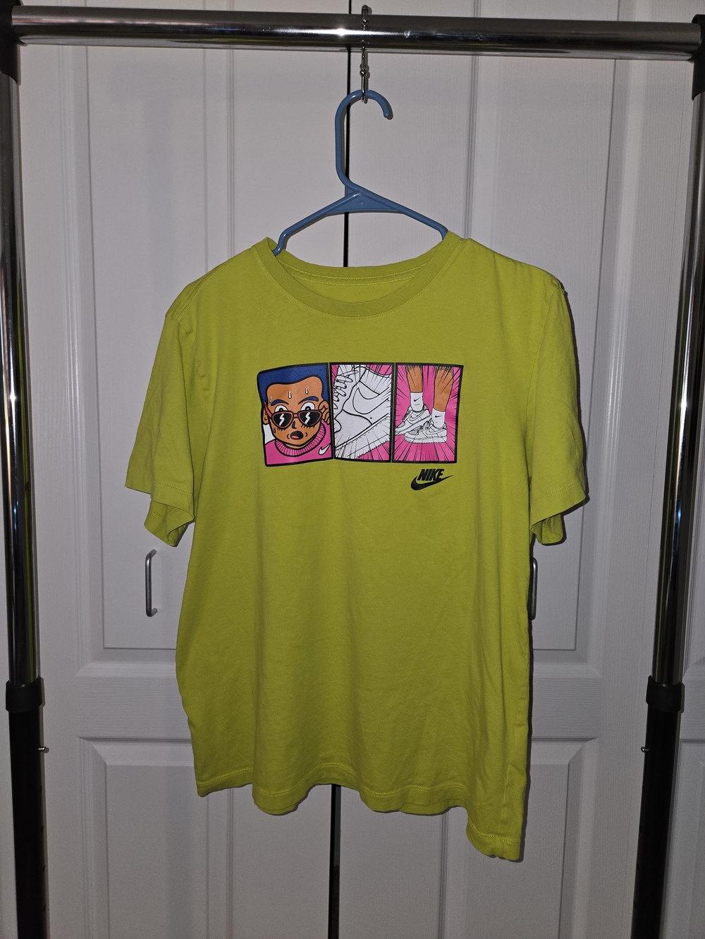 Nike Neon Yellow Graphic Cartoon Panel Tee